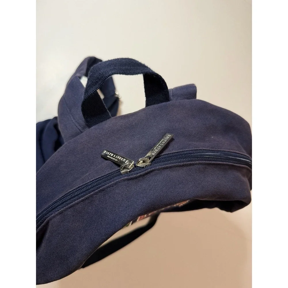 Polo Ralph Lauren Unisex Multicolor Colorful Patch Letter Logo Navy Backpack